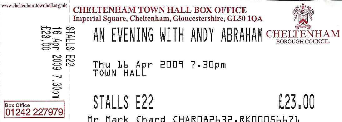 ANDY ABRAHAM Ticket